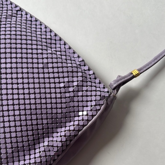 Whiting & Davis Lavender Purple Crossbody Bag with Mesh Texture - Picture 2 of 5